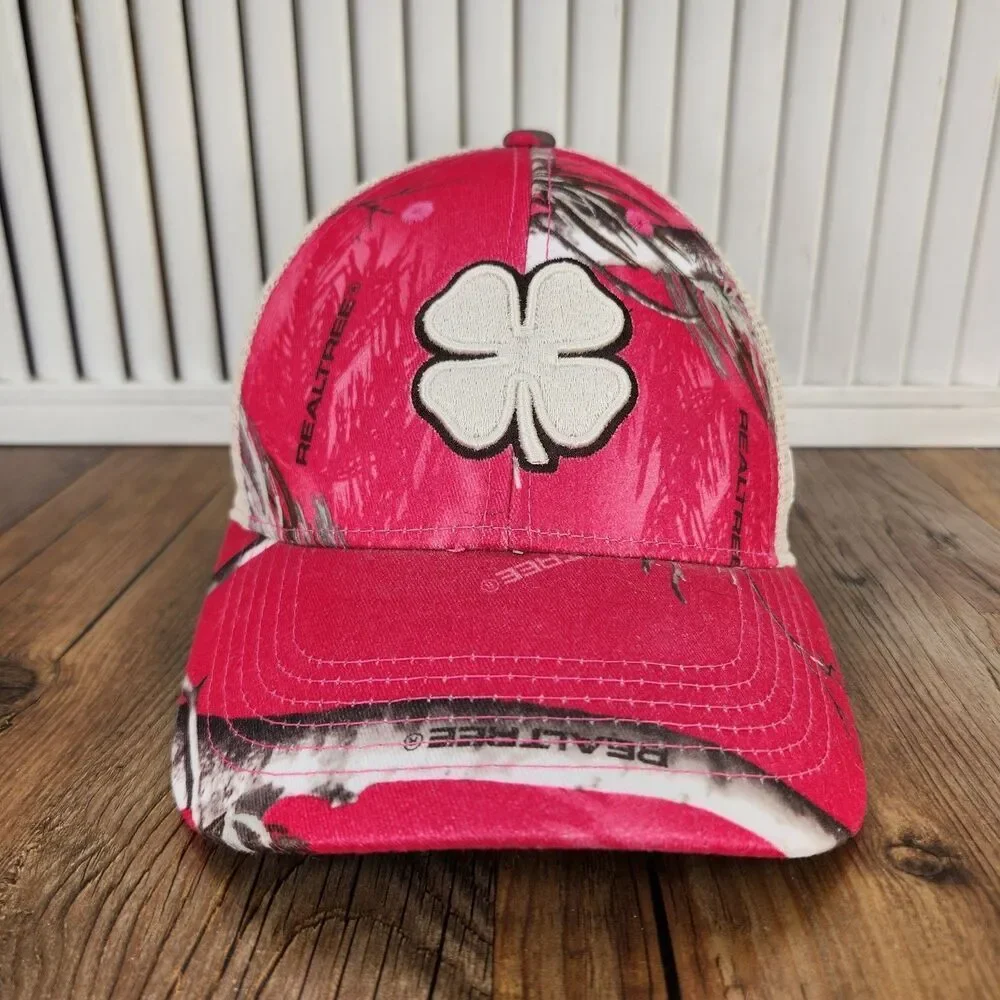 Black Clover Live Lucky Realtree Trucker Hat Pink Woods Snapback Mesh Womens Cap